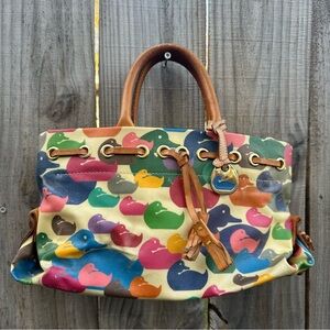 Vintage Dooney & Bourke Multicolor Duck Satchel